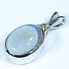 Sterling Silver - Solid Lightning Ridge Dark Opal - Natural Diamond