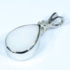 Sterling Silver - Solid Lightning Ridge Opal - Natural Diamond