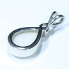 Australian Solid White Opal and Diamond Silver Pendant with Silver Chain (11mm x 7.5mm) Code - FF223