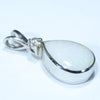 Australian Solid White Opal and Diamond Silver Pendant with Silver Chain (11mm x 7.5mm) Code - FF223