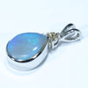 Australian Solid Opal and Diamond Silver Pendant with Silver Chain (10mm x 7mm) Code - FF227