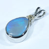 Australian Solid Opal and Diamond Silver Pendant with Silver Chain (10mm x 7mm) Code - FF227