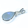 Australian Solid Opal and Diamond Silver Pendant with Silver Chain (10mm x 7mm) Code - FF224