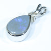 Sterling Silver - Solid Lightning Ridge Dark Opal - Natural Diamond