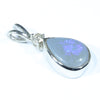 Australian Solid Opal and Diamond Silver Pendant with Silver Chain (10mm x 7mm) Code - FF224