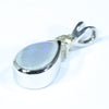 Australian Solid Opal and Diamond Silver Pendant with Silver Chain (9mm x 6mm) Code - FF219