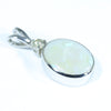 Australian Solid Opal and Diamond Silver Pendant with Silver Chain (10.5mm x 8mm) Code - FF210