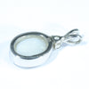 Australian Solid Opal and Diamond Silver Pendant with Silver Chain (10.5mm x 8mm) Code - FF210