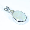 Australian Solid Opal and Diamond Silver Pendant with Silver Chain (10.5mm x 8mm) Code - FF210