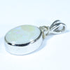 Australian Solid Opal and Diamond Silver Pendant with Silver Chain (10.5mm x 8mm) Code - FF210