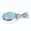 Australian Solid Opal and Diamond Silver Pendant with Silver Chain (8.5mm x 6.5mm) Code - FF205