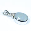 Australian Solid Opal and Diamond Silver Pendant with Silver Chain (8.5mm x 6.5mm) Code - FF205