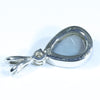 Australian Solid Opal and Diamond Silver Pendant with Silver Chain (9mm x 7mm) Code - FF214