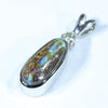 Sterling Silver - Solid Queensland Boulder Opal - Natural Diamond