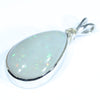 Lightning Ridge Solid Opal and Diamond Silver Pendant with Silver Chain (17mm x 11mm) Code - FF217