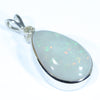 Lightning Ridge Solid Opal and Diamond Silver Pendant with Silver Chain (17mm x 11mm) Code - FF217