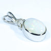 White Boulder Opal and Diamond Silver Pendant with Silver Chain (8mm x 6mm)  Code - FF200