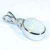 White Boulder Opal and Diamond Silver Pendant with Silver Chain (8mm x 6mm)  Code - FF200