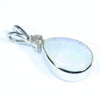 Australian Crystal Opal and Diamond Silver Pendant with Silver Chain (11mm x 8mm) Code - FF198