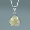 Natural Australian Boulder Opal Silver and Diamond Pendant