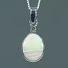 Natural Australian Boulder Opal Silver and Diamond Pendant
