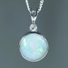 Natural Australian Lightning Ridge Opal Silver and Diamond Pendant