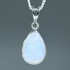 Natural Australian Lighting Ridge Crystal Opal Silver and Diamond Pendant
