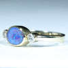 10k Gold - Solid Queensland Boulder Opal - Natural Diamonds