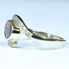 Natural Australian Solid Boulder Opal and Diamond Gold Ring Size 7 -  US Code  EM28J