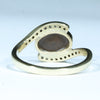 Natural Australian Solid Boulder Opal and Diamond Gold Ring Size 7 -  US Code  EM28J