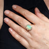 Australian Crystal Opal and Diamond 18K Gold Ring - Size 7.5 US Code EMJ28
