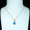 Natural Australian Boulder Opal and Diamond 18K Gold Pendant (6.5mm x 5mm) Code - ESP119
