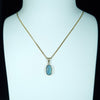 Natural Australian Boulder Opal and Diamond Gold Pendant (11mm x 6mm) Code -GPA142