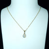 Lightning Ridge Solid Opal and Diamond 18k Gold Pendant (7mm x 5mm ) Code - AA127