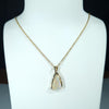 Coober Pedy Crystal Opal and Diamond 14K Gold Pendant (18mm x 8mm) Code - AA76