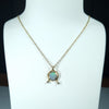 Coober Pedy Dark Opal and Diamond Gold Pendant (9mm x 7.5mm) Code - AA43