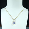 Natural Australian Crystal Opal and Diamond Gold Pendant (10mm x 7.5mm) Code - ESP95