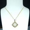 Coober Pedy White Opal and Diamond 18K Gold Pendant (13mm x 13mm) Code - ESP166