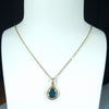 Lightning Ridge Black Opal and Diamond 18K Gold Pendant (9.5mm x 7mm) Code - AA95
