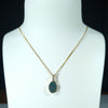 Lightning Ridge Black Opal and Diamond Gold Pendant (11mm x 7mm) Code - AA31