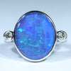 Natural Australian Boulder Opal White Gold and Diamond Ring