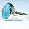 10k Gold - Solid Queendsland Boulder Opal - Natural Diamonds