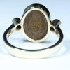 Natural Solid Australian Boulder Opal and Diamond Gold Ring - Size 7.5  US Code - EM205