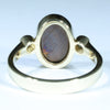 Natural Solid Australian Boulder Opal and Diamond Gold Ring - Size 7  US Code - EM176