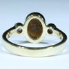 Natural Solid Australian Boulder Opal and Diamond Gold Ring - Size 6  US Code - EM186
