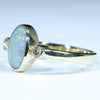 Lightning Ridge Solid Opal and Diamond Gold Ring - Size 6.5 US Code - EM175