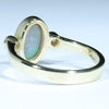 Lightning Ridge Solid Opal and Diamond Gold Ring - Size 6.5 US Code - EM175