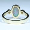 Lightning Ridge Solid Opal and Diamond Gold Ring - Size 6.5 US Code - EM175