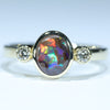 Natural Australian Boulder Opal Gold and Diamond Ring