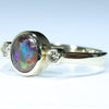 10k Gold - Solid Queensland Boulder Opal - Natural Diamonds